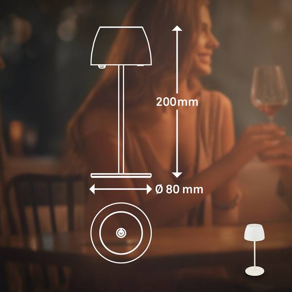 LED Akku Tischleuchte Serina Mini Typ A - Weiß