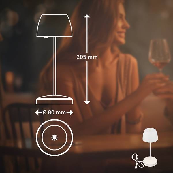 LED Akku Tischleuchte Serina Mini Typ B - Weiß