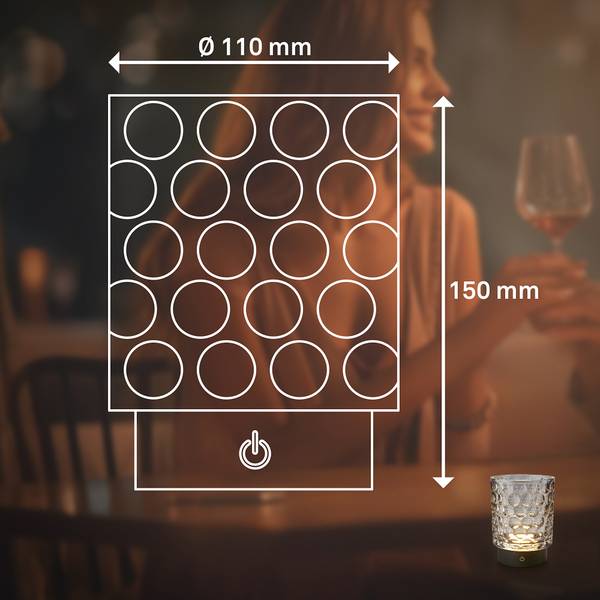LED Akku Tischleuchte Sunora - Grau