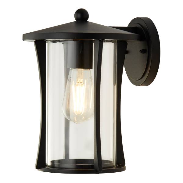 Wandleuchte Pagoda - Schwarz - Aluminium - Klarglas - 20 x 28 x 20 cm