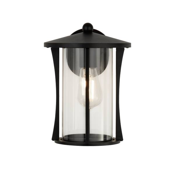 Wandleuchte Pagoda - Schwarz - Aluminium - Klarglas - 20 x 28 x 20 cm