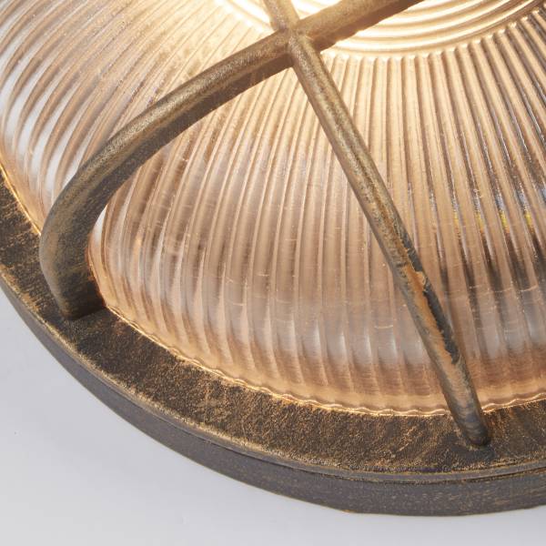Wandleuchte Bulkhead - Schwarz - Gold - Aluminium - 27 x 27 x 11 cm