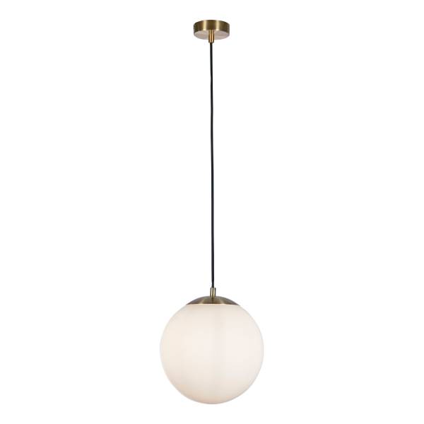 Pendelleuchte Atom - Messing - Stahl - Opalglas - 30 x 33 x 30 cm