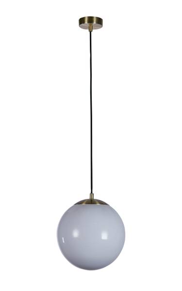 Pendelleuchte Atom - Messing - Stahl - Opalglas - 30 x 33 x 30 cm