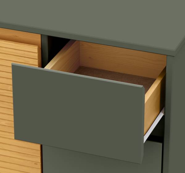 Waschbeckenunterschrank STADY - Pinie massiv - Graugrün