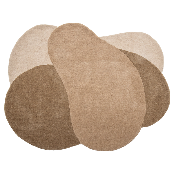 Kurzflorteppich Denton - Wolle - Braun / Beige