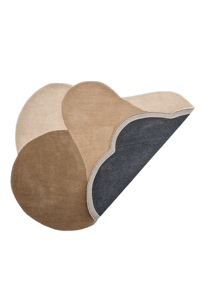 Kurzflorteppich Denton - Wolle - Braun / Beige