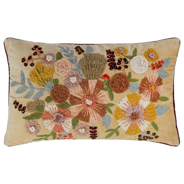 Kissen BOHEMIAN - Baumwolle / Polyester - Pastellgelb