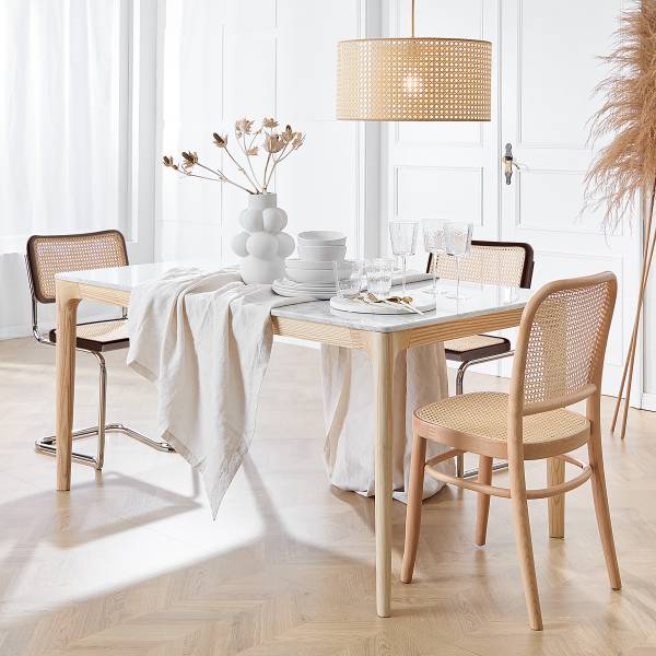 Freischwinger HOLM 2er-Set - Walnuss - Chrom glänzend