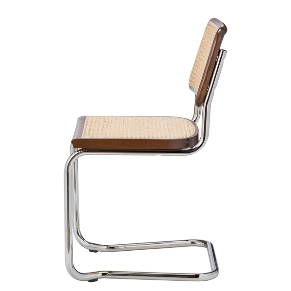 Freischwinger HOLM 2er-Set - Walnuss - Chrom glänzend