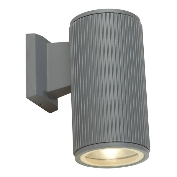 Outdoor Wandleuchte Hamburg - Grau - Aluminium - Klarglas - 12 x 22 x 18 cm