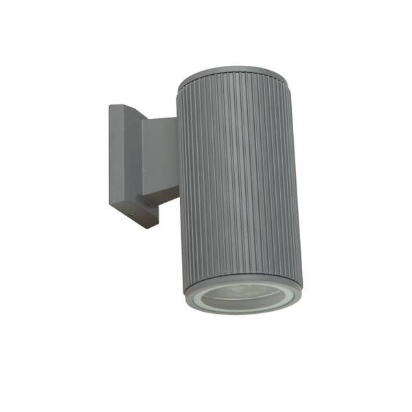 Outdoor Wandleuchte Hamburg - Grau - Aluminium - Klarglas - 12 x 22 x 18 cm