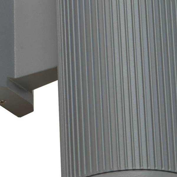 Outdoor Wandleuchte Hamburg - Grau - Aluminium - Klarglas - 12 x 22 x 18 cm