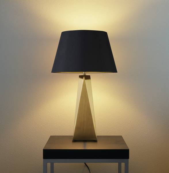 Tischleuchte Maldon - Gold - Mischgewebe - Stahl - Polycarbonat - 33 x 58 x 33 cm