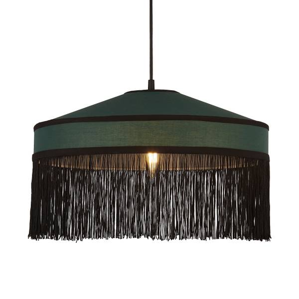 Lampenschirm Tabalak - Grün - Mischgewebe - Stahl - 40 x 23 x 40 cm