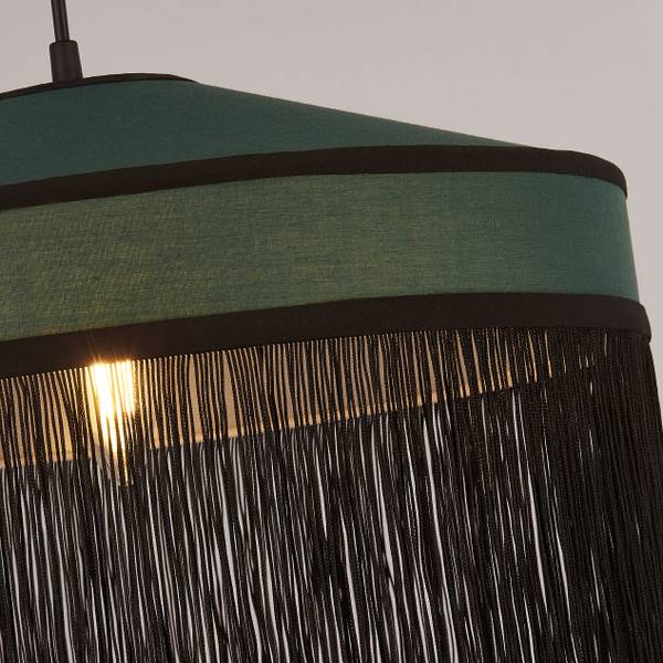 Lampenschirm Tabalak - Grün - Mischgewebe - Stahl - 40 x 23 x 40 cm