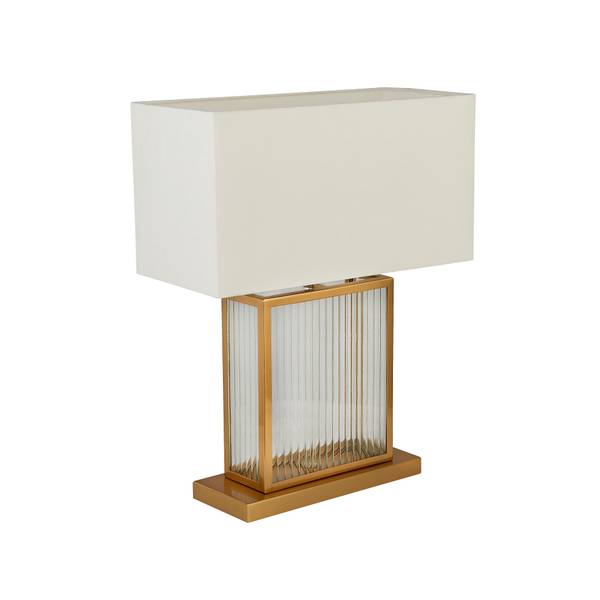 Tischleuchte Clarendon - Messing - Samt - Stahl - Polycarbonat - 20 x 53 x 40 cm