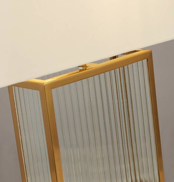 Tischleuchte Clarendon - Messing - Samt - Stahl - Polycarbonat - 20 x 53 x 40 cm