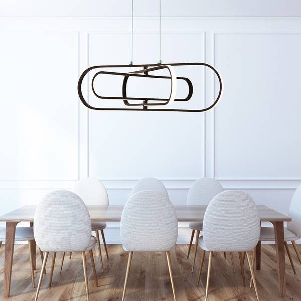 Pendelleuchte Clip - Schwarz - Stahl - Silikon - 75 x 24 x 80 cm