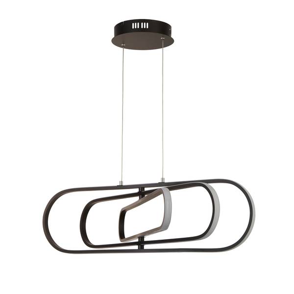 Pendelleuchte Clip - Schwarz - Stahl - Silikon - 75 x 24 x 80 cm