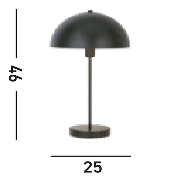 Tischleuchte Mushroom - Schwarz - Stahl - 25 x 46 x 25 cm