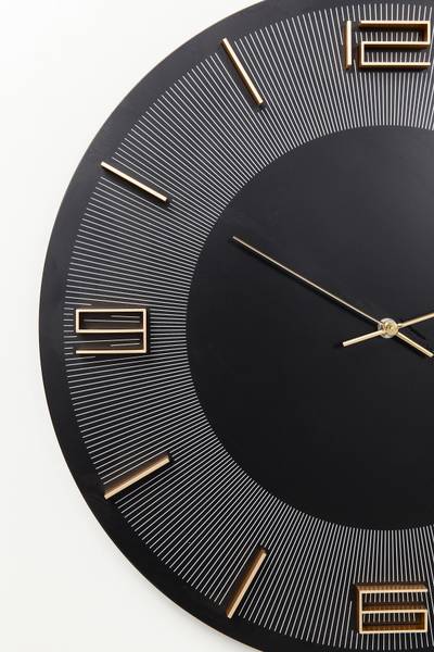 Wanduhr Leonardo - Schwarz - Aluminium - ABS - 49 x 49 x 4.5 cm