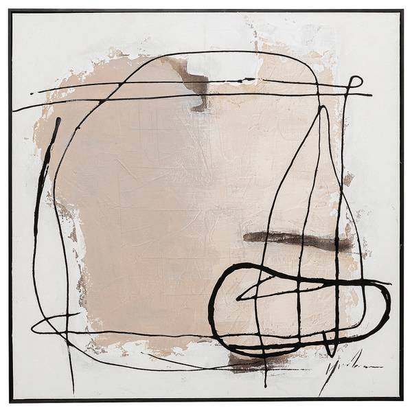 Leinwandbild Dust Typ A - Grau - Baumwollstoff - 100 x 100 x 2.8 cm