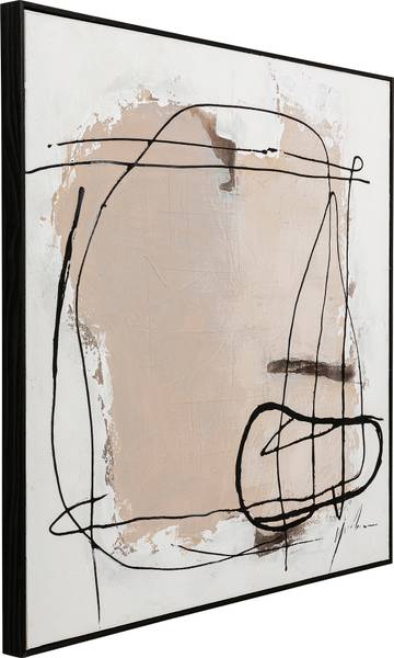 Leinwandbild Dust Typ A - Grau - Baumwollstoff - 100 x 100 x 2.8 cm