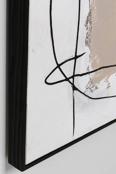 Leinwandbild Dust Typ A - Grau - Baumwollstoff - 100 x 100 x 2.8 cm
