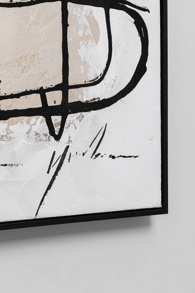 Leinwandbild Dust Typ A - Grau - Baumwollstoff - 100 x 100 x 2.8 cm
