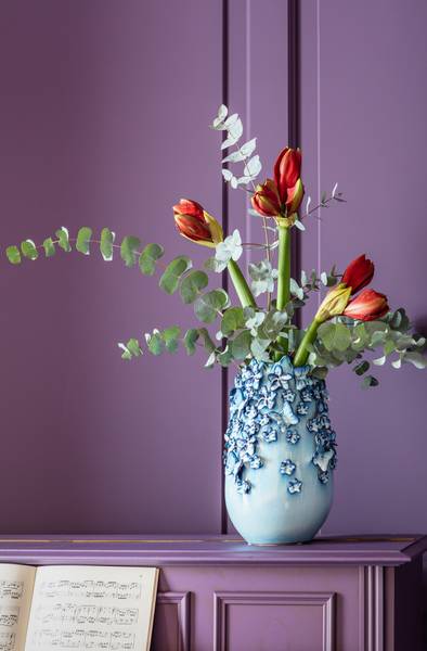 Vase Butterfly Typ A - Blau - Steingut - 23 x 36 x 23 cm