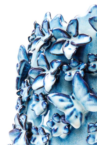 Vase Butterfly Typ A - Blau - Steingut - 23 x 36 x 23 cm
