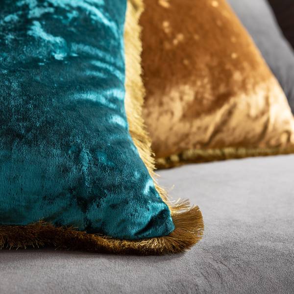 Dekokissen Cannes Petrol - Blau - Polyester PVC - 45 x 8 x 45 cm