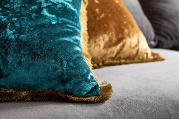 Dekokissen Cannes Petrol - Blau - Polyester PVC - 45 x 8 x 45 cm