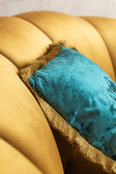 Dekokissen Cannes Petrol - Blau - Polyester PVC - 45 x 8 x 45 cm