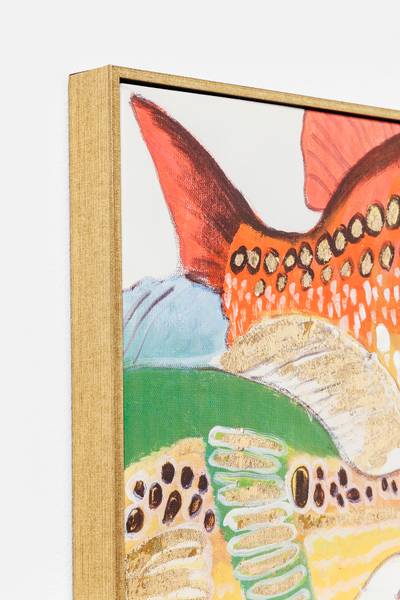Leinwandbild Fish Meeting Typ B - Multicolor - Baumwollstoff - Kaltschaum - 75 x 100 x 3.5 cm