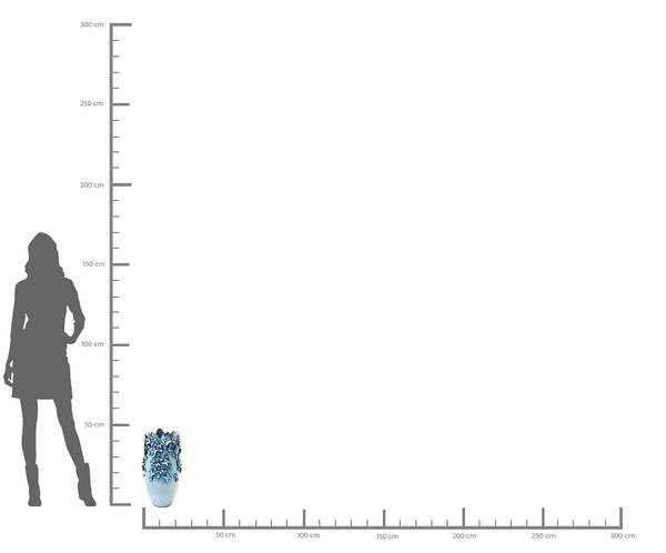 Vase Butterfly Typ B - Blau - Steingut - 28 x 50 x 28 cm