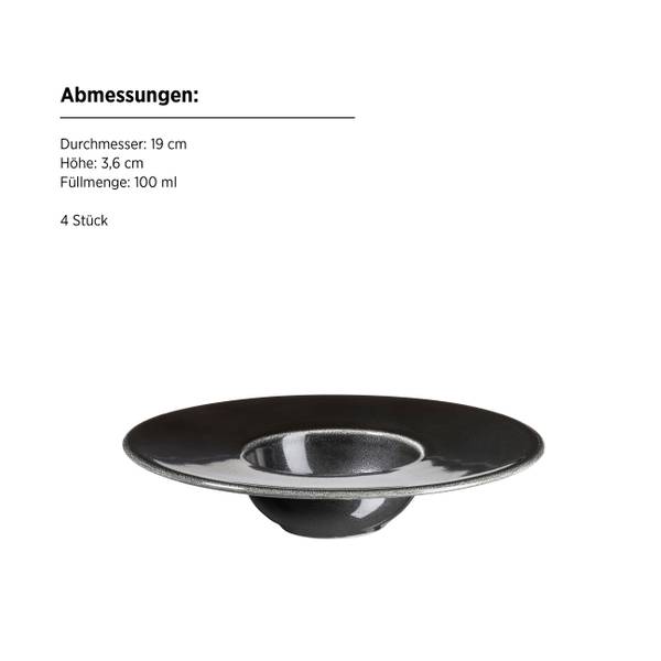 Gourmetteller Angry 4er-Set Typ B - Porzellan - Schwarz