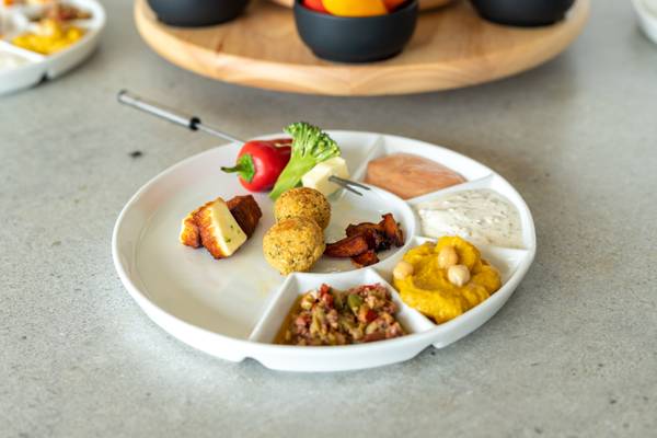 Fondueteller Cascatas 4er-Set - Porzellan - Weiß