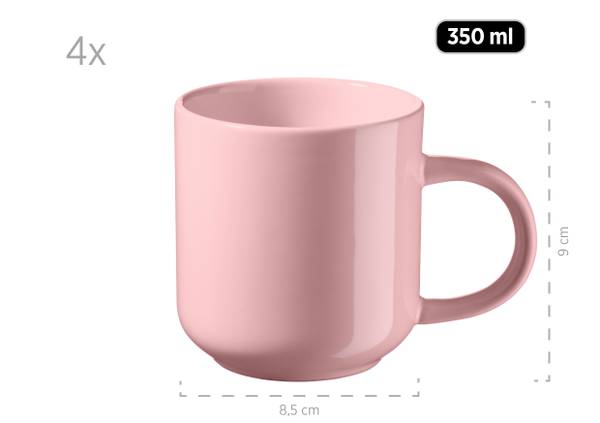 Kombiset Alenia 16-teilig - Keramik - Pink