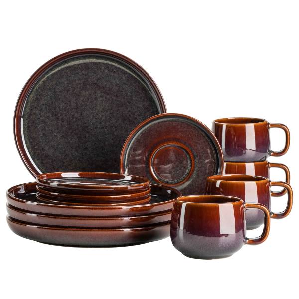 Kaffeeservice Jungle 12-teilig - Keramik - Mehrfarbig