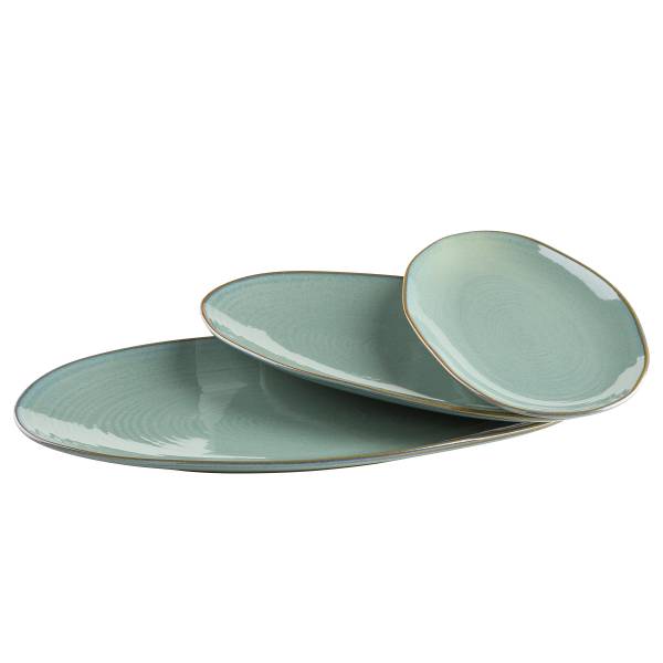 Servierplatten Nottingham 3-teilig - Keramik - Mintgrün