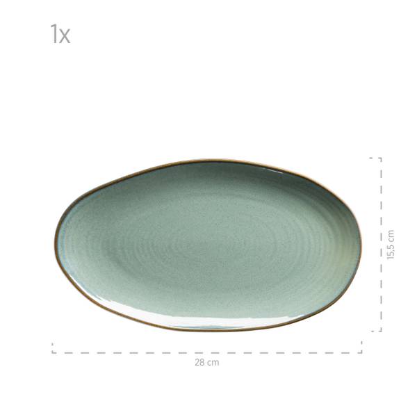 Servierplatten Nottingham 3-teilig - Keramik - Mintgrün