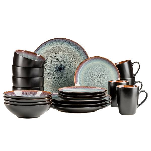 Kombiset Teona 20-teilig - Keramik - Schwarz