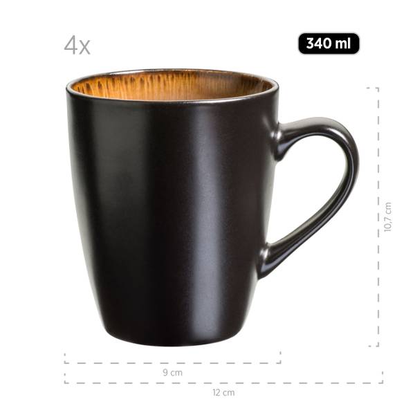 Kombiset Teona 20-teilig - Keramik - Schwarz