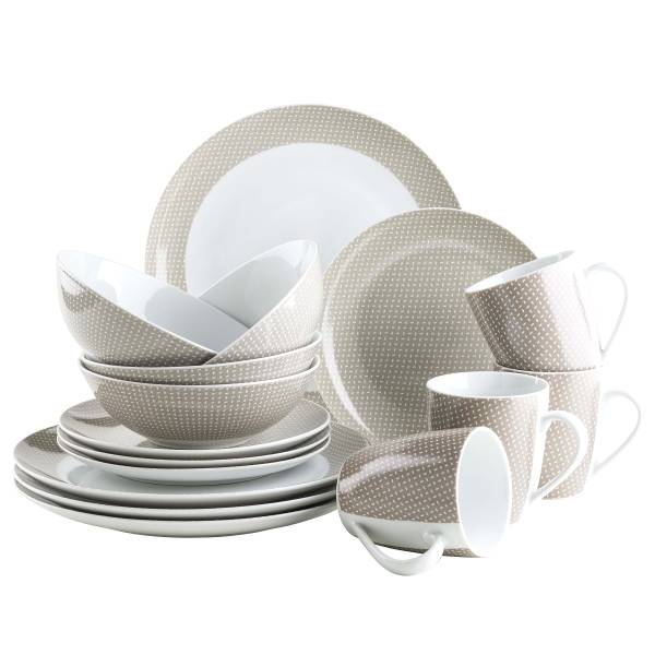 Kombiservice Kitchen Time 16-teilig - Porzellan - Beige