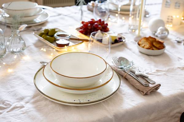 Kombiservice Pintar 16-teilig - Porzellan - Beige - Creme / Braun