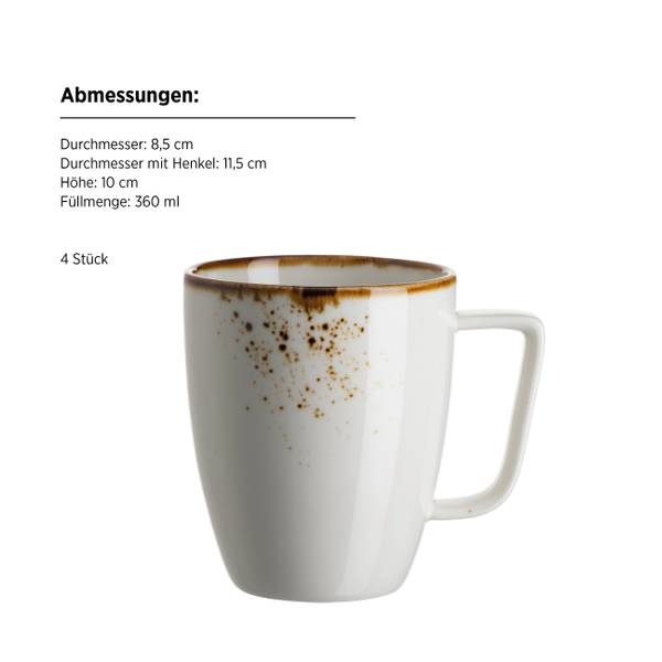Kombiservice Pintar 16-teilig - Porzellan - Beige - Creme / Braun