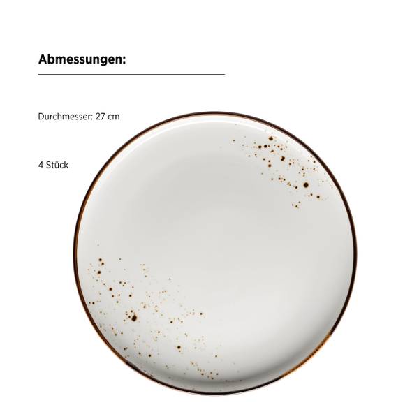 Kombiservice Pintar 16-teilig - Porzellan - Beige - Creme / Braun