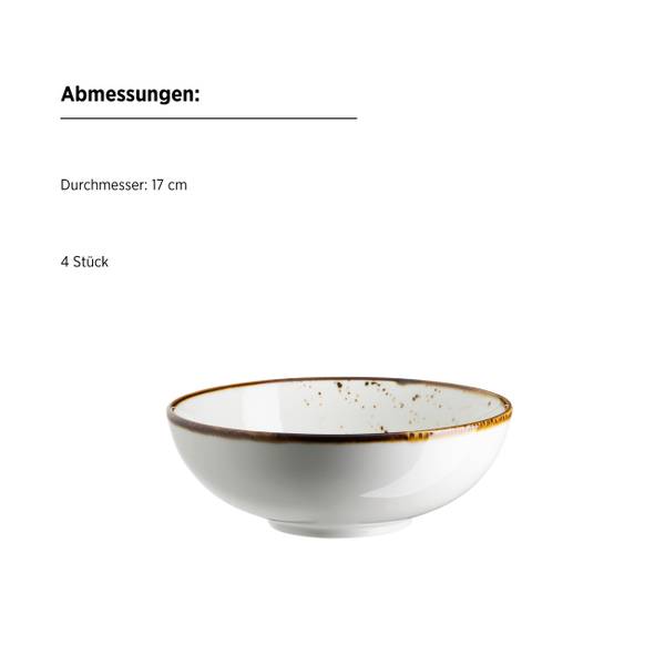 Kombiservice Pintar 16-teilig - Porzellan - Beige - Creme / Braun